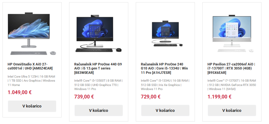 Slika naše kategorije All in One računalniki 4 izdelki prikazani